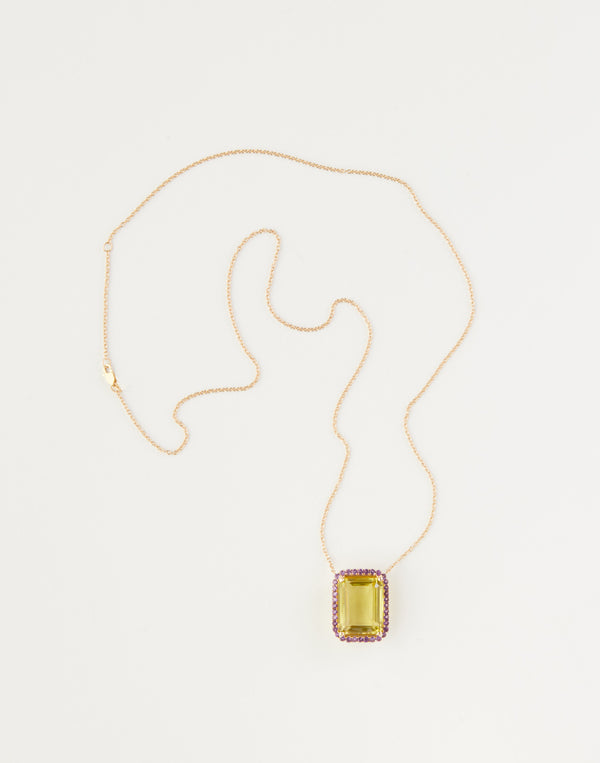 Cynthia Rowley Lemon Quartz With Amethyst Pendant