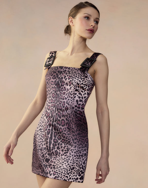 cynthia rowley Leopard Satin Dress