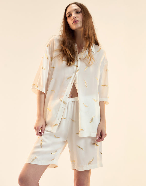 cynthia rowley Light as a Feather Camp Shirt