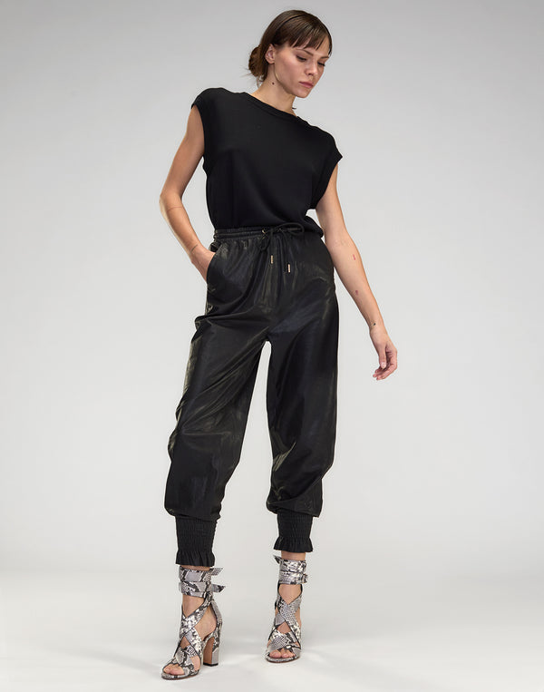 Cynthia Rowley London Leather Joggers