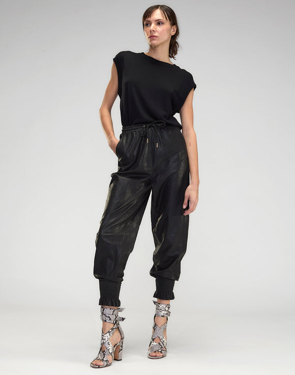 Cynthia Rowley London Leather Joggers