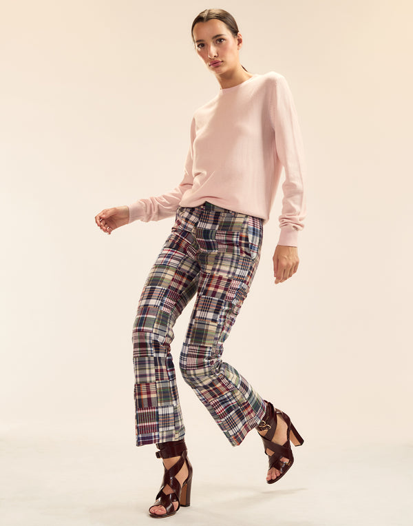Cynthia Rowley Marisol Madras Cropped Trouser