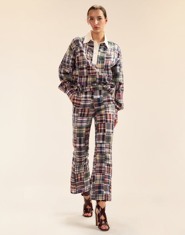 Cynthia Rowley Marisol Madras Cropped Trouser