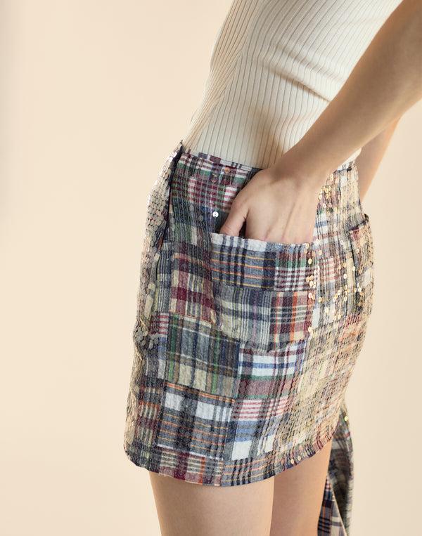 Cynthia Rowley Marisol Madras Mini Skirt