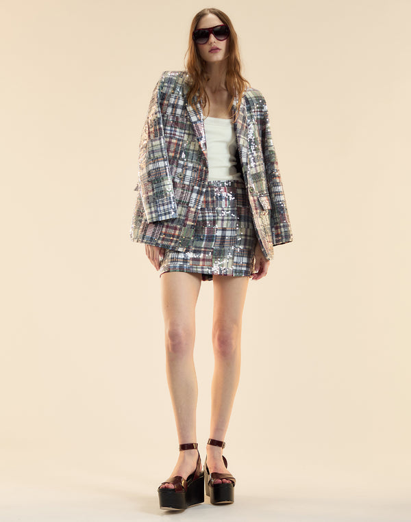 cynthia rowley Marisol Madras Mini Skirt