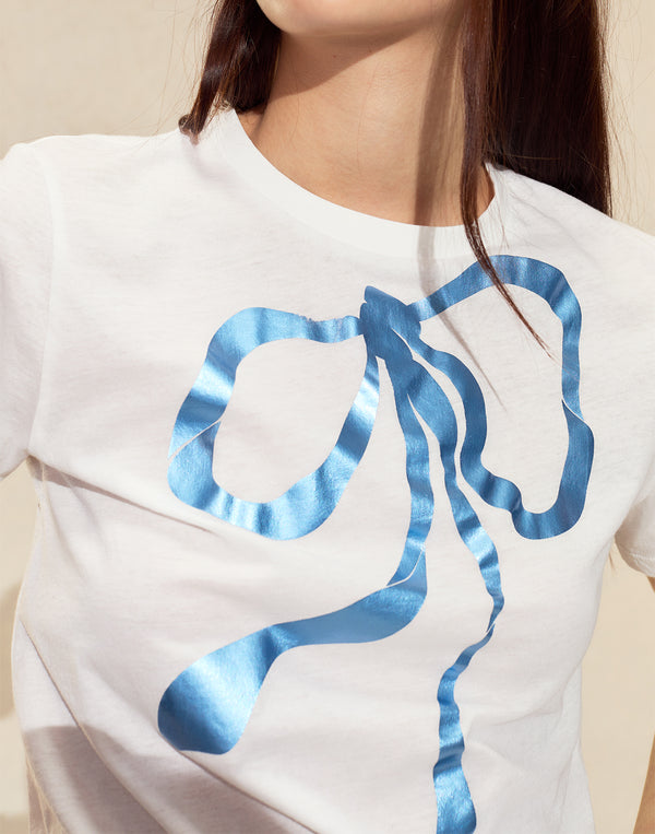 Cynthia Rowley Metallic Bow Tee