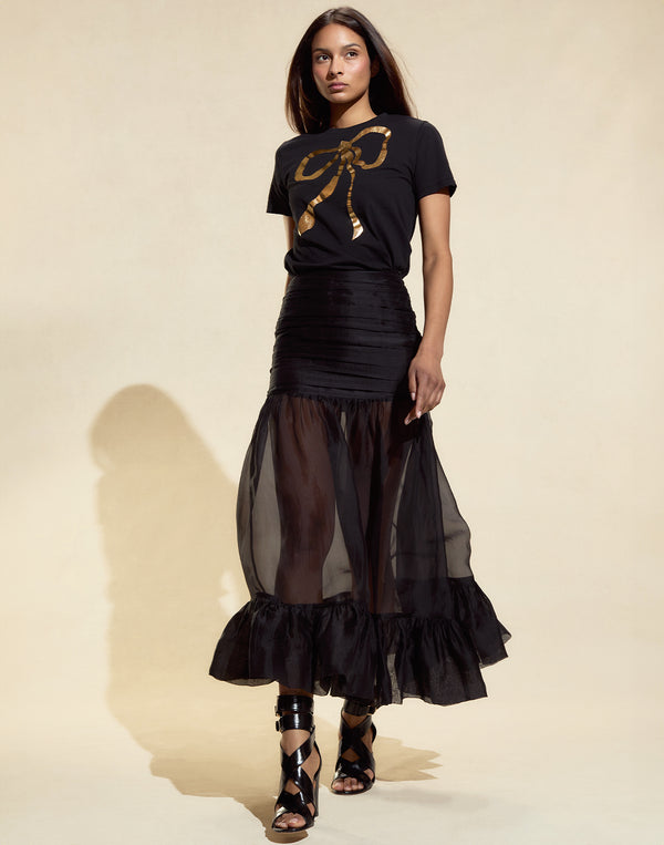 Cynthia Rowley Metallic Bow Tee