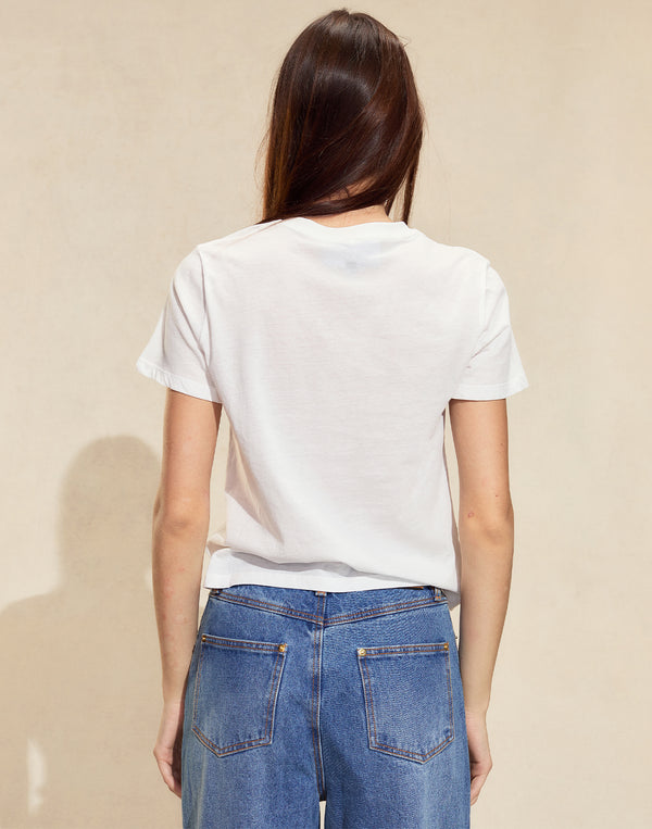 Cynthia Rowley Metallic Bow Tee