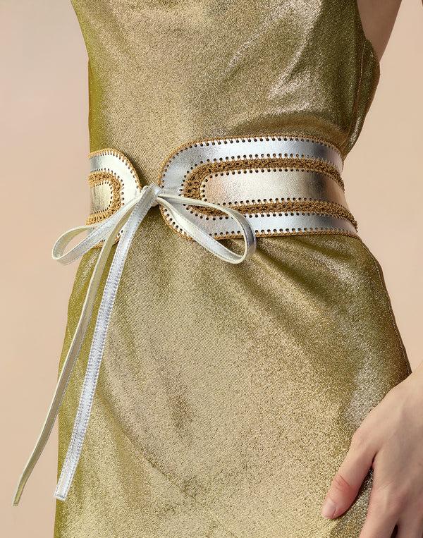 Cynthia Rowley Metallic Vegan Leather Belt