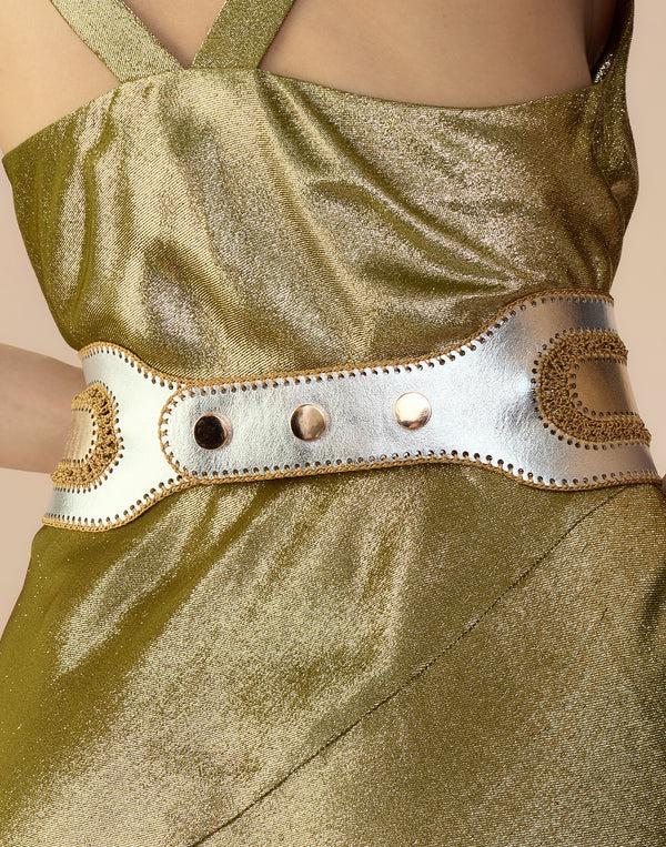 Cynthia Rowley Metallic Vegan Leather Belt