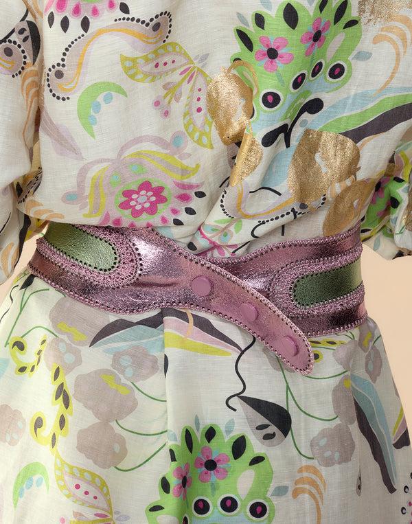 Cynthia Rowley Metallic Vegan Leather Belt