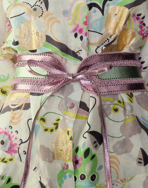 Cynthia Rowley Metallic Vegan Leather Belt