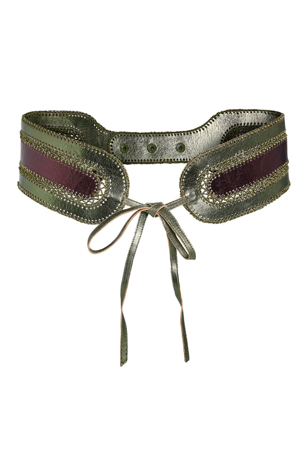 cynthia rowley Metallic Vegan Leather Belt