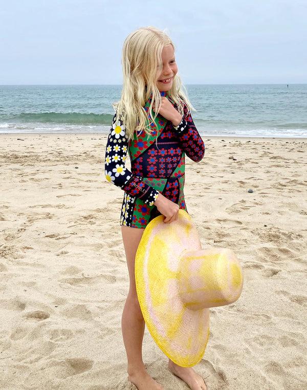 Cynthia Rowley Mia Daisy Patchwork Kids Wetsuit