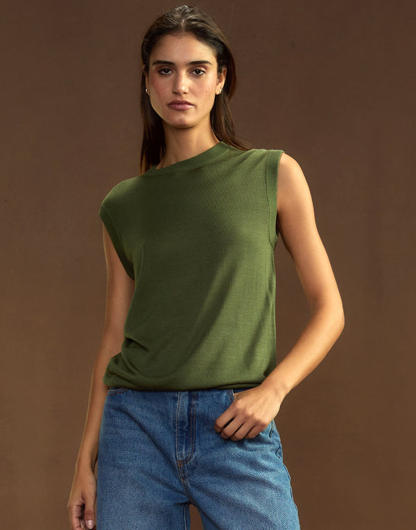 Cynthia Rowley Mica Sleeveless Knit Top