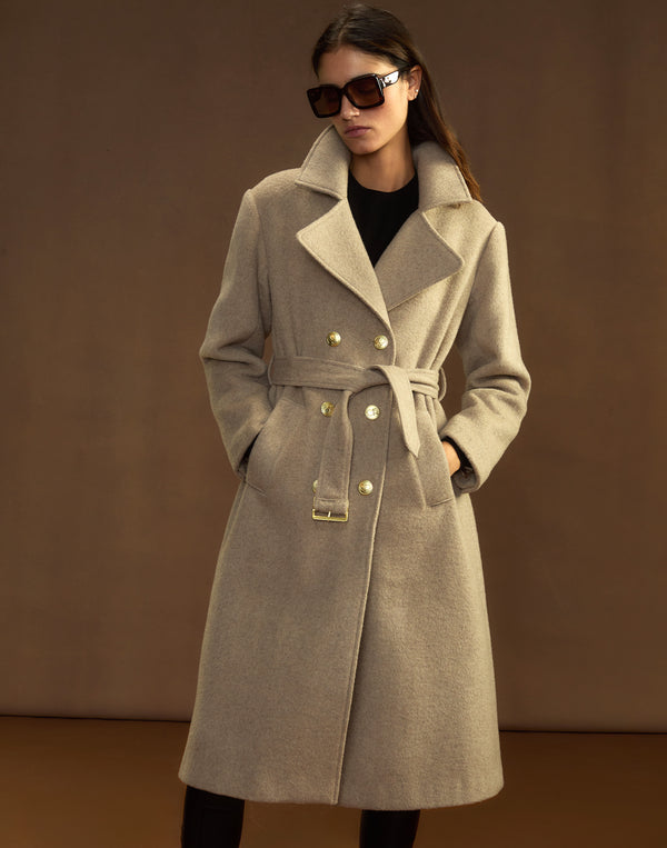 cynthia rowley Noa Wool Trench Coat