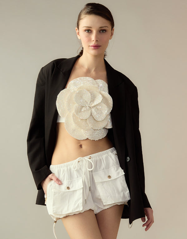 Cynthia Rowley Nylon Cargo Shorts