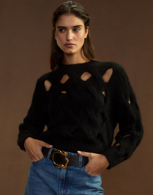 Cynthia Rowley Open Knit Sweater