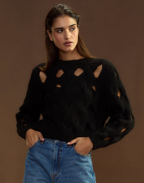 Cynthia Rowley Open Knit Sweater