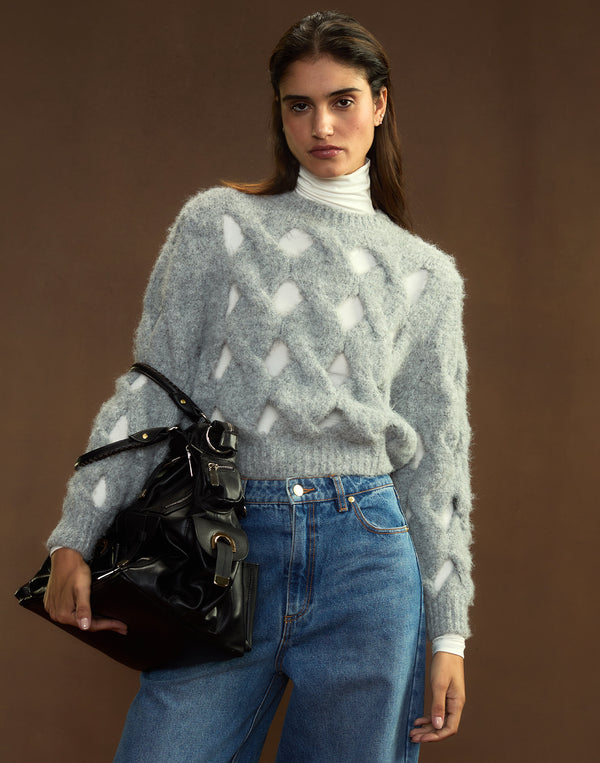 Cynthia Rowley Open Knit Sweater