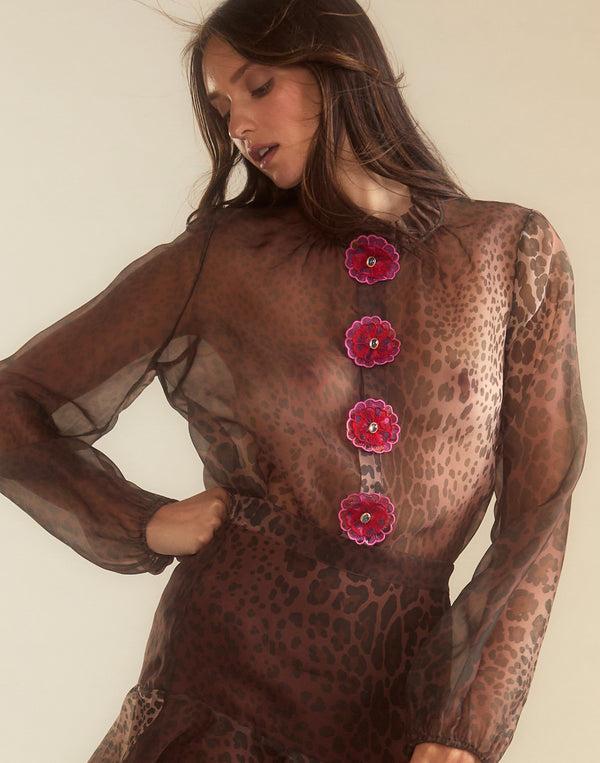 cynthia rowley Prim Silk Organza Blouse