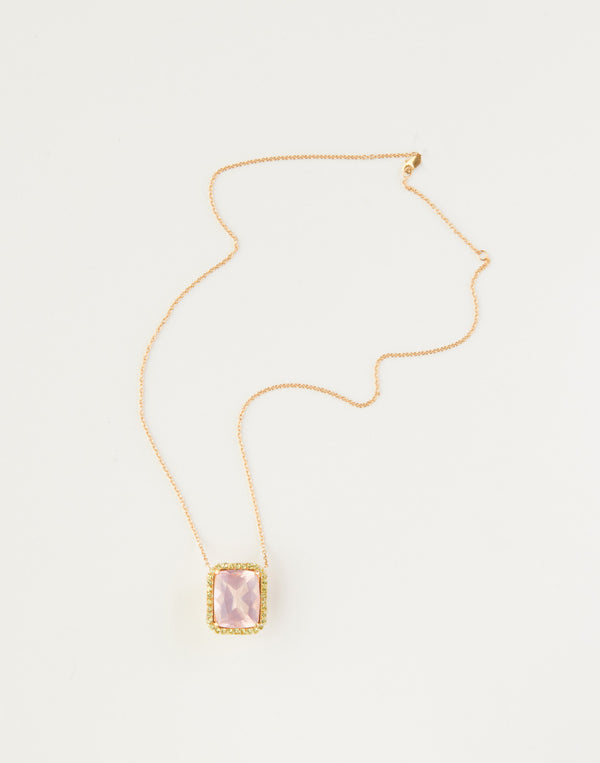 cynthia rowley Rose Quartz and Peridot Pendant