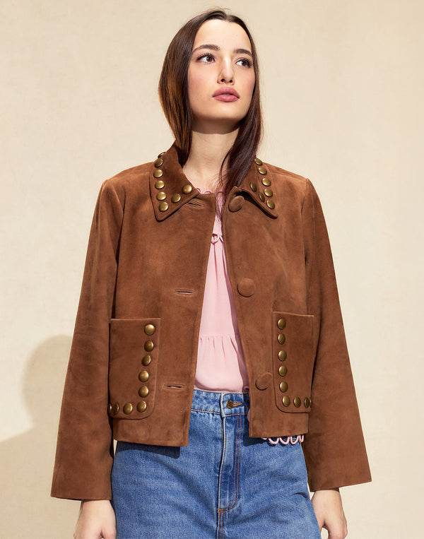 Cynthia Rowley Studded Suede Jacket