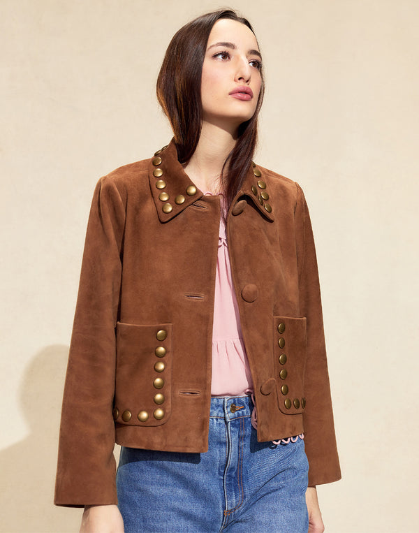 Cynthia Rowley Studded Suede Jacket