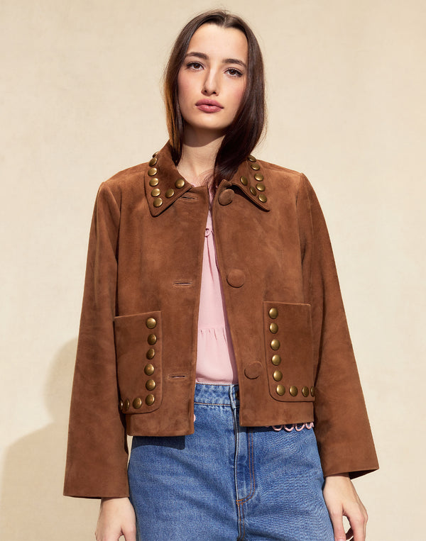 Cynthia Rowley Studded Suede Jacket