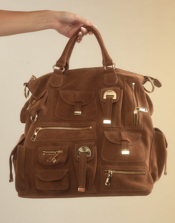 Cynthia Rowley Suede Cargo Pocket Bag