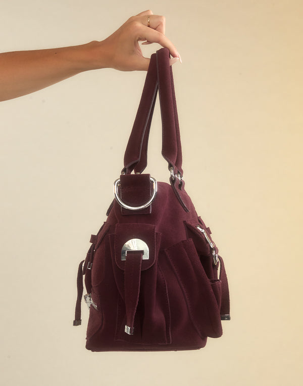 Cynthia Rowley Suede Cargo Pocket Shoulder Bag