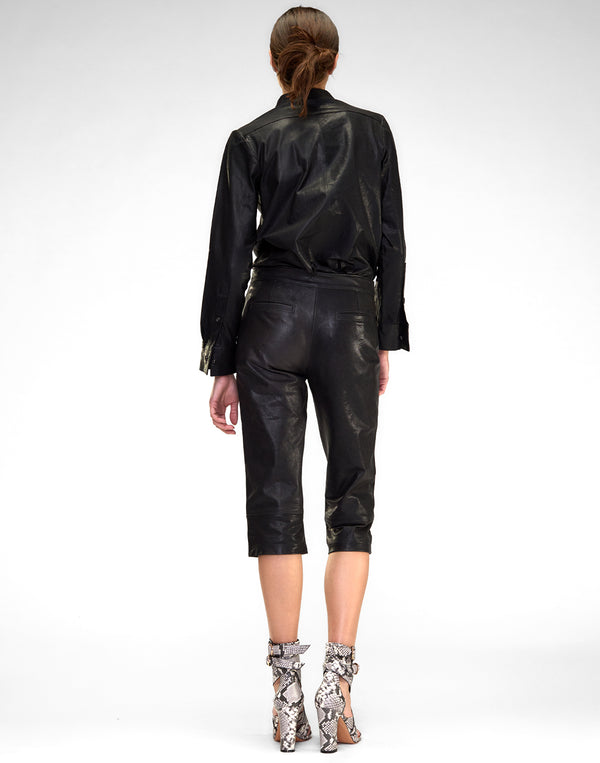 Cynthia Rowley The London Leather Button Up Shirt