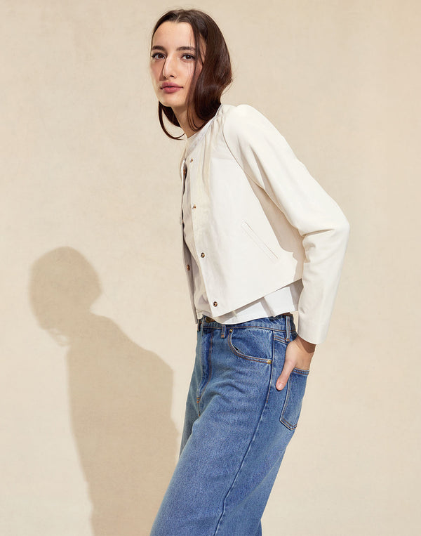 Cynthia Rowley The London Leather Cropped Jacket