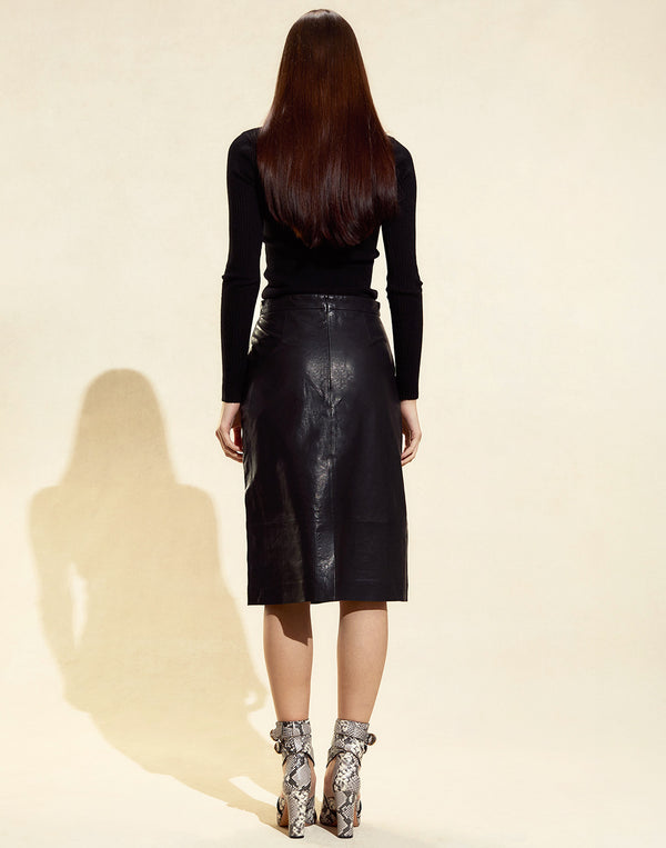 Cynthia Rowley The London Leather Midi Skirt