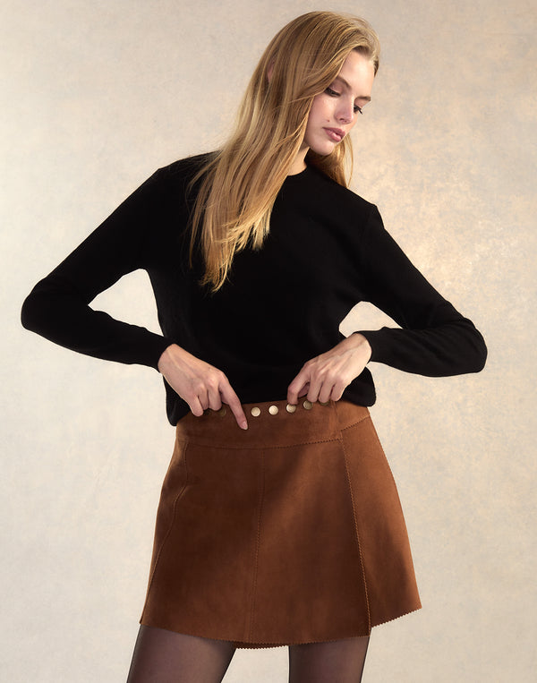 Cynthia Rowley Westward Suede Wrap Skirt