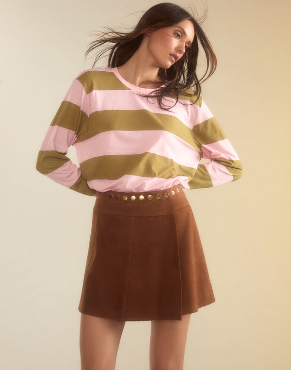 cynthia rowley Westward Suede Wrap Skirt