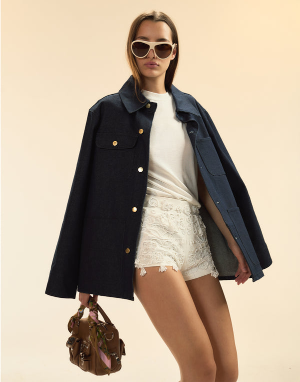 cynthia rowley Outward Bound Field Removable Fur Collar Jacket