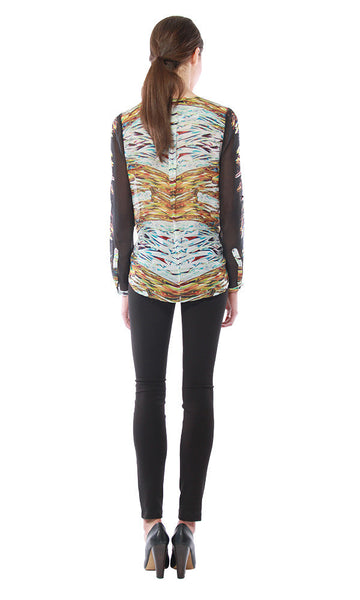 Cynthia Vincent Bib Front Blouse