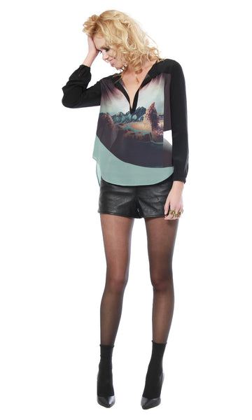 Cynthia Vincent BUTTON BACK BLOUSE