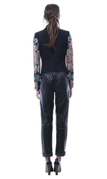 Cynthia Vincent Contrast Sleeve Scuba Blazer