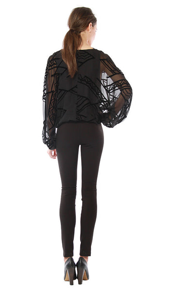 Cynthia Vincent Dolman Tie Front Blouse