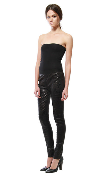 Cynthia Vincent EMBOSSED LEATHER LEGGINGS