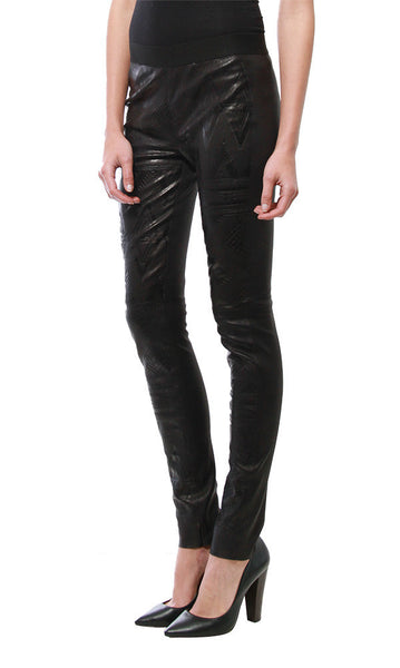 cynthia vincent EMBOSSED LEATHER LEGGINGS