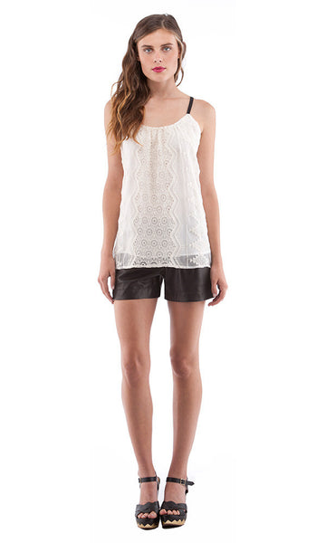 Cynthia Vincent Embroidered Cami White