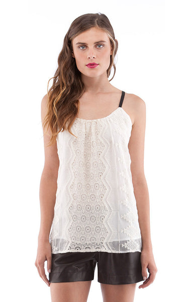 cynthia vincent Embroidered Cami White