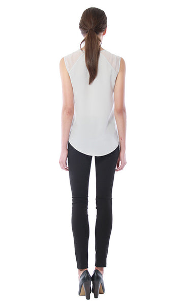 Cynthia Vincent Etched Leather Blouse