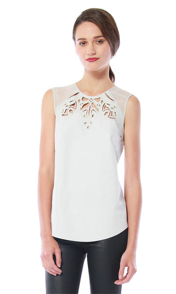 cynthia vincent Etched Leather Blouse