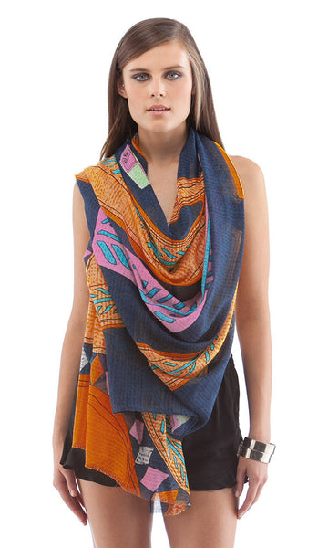 cynthia vincent HAND DRAWN RUG SCARF Multi