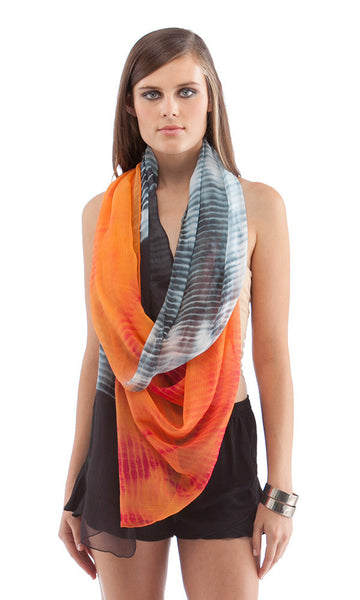 cynthia vincent HAND SHIBORI TIE DYE SCARF