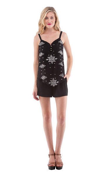 Cynthia Vincent Pointed Cami Black